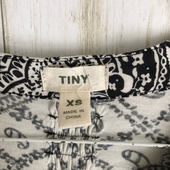 anthropologie tiny Black Floral Paisley Lacona Top - Picture 2 of 8